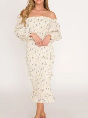 Worth Collective The Chloe Dress blue floral